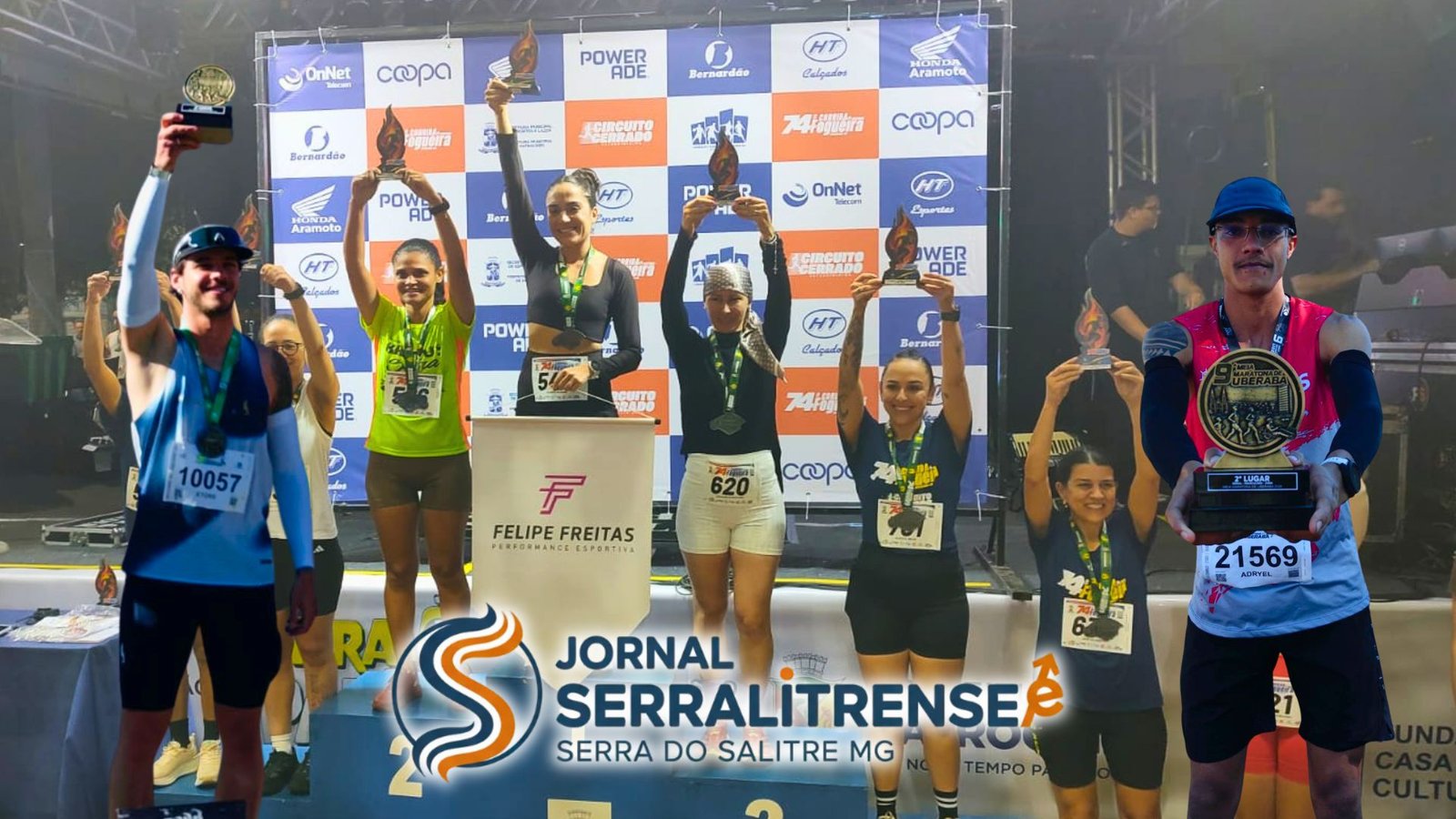 ATLETAS DE SERRA DO SALITRE CONQUISTAM PÓDIOS NA CORRIDA DA FOGUEIRA E NA MEIA MARATONA DE UBERABA