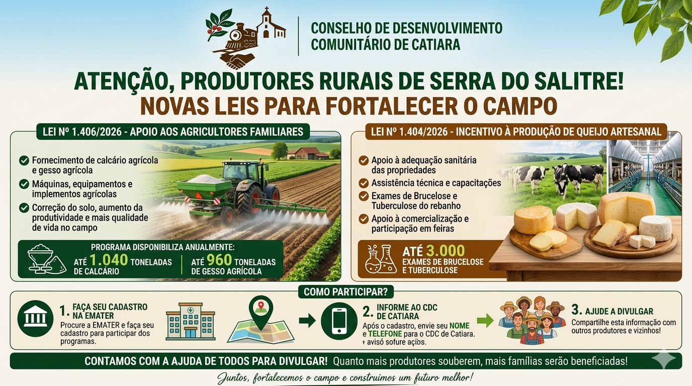 NOVAS LEIS MUNICIPAIS PROMETEM IMPULSIONAR AGRICULTURA FAMILIAR E PRODUÇÃO DE QUEIJO ARTESANAL EM SERRA DO SALITRE