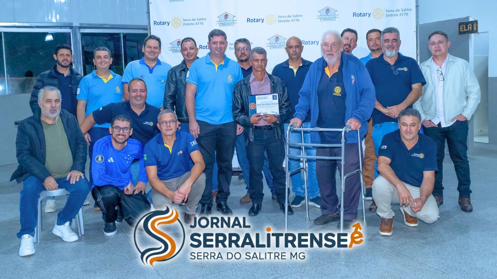 RECONHECIMENTO VALORIZADO: ROTARY CLUB DE SERRA DO SALITRE HOMENAGEIA PEDREIRO DESTAQUE DA COMUNIDADE
