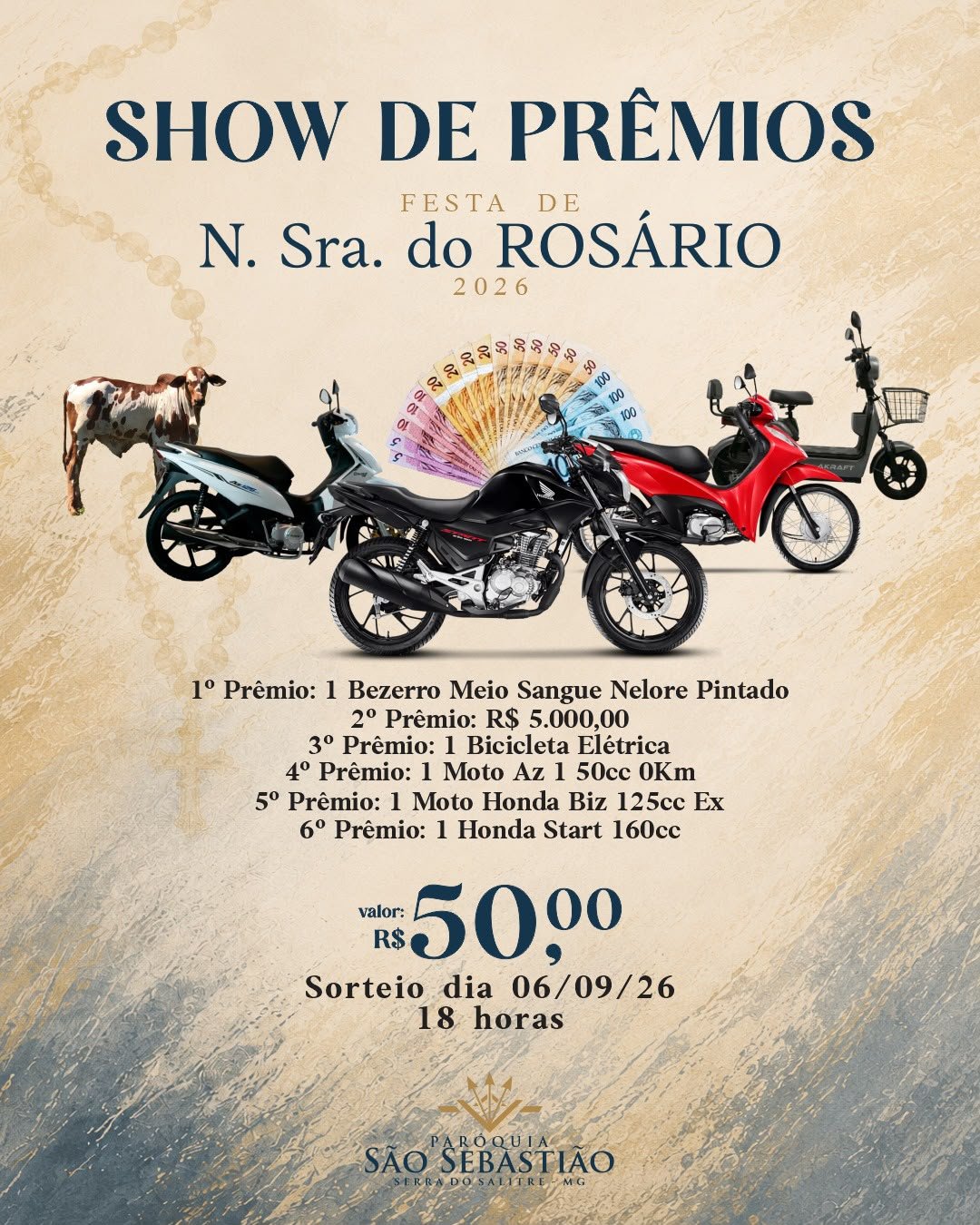 Paróquia de Serra do Salitre realiza Show de Prêmios com sorteio eletrônico