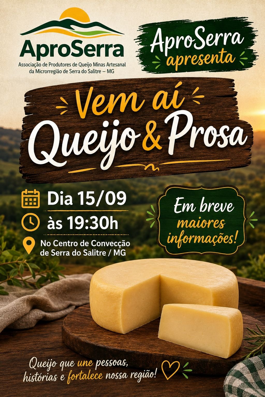 AproSerra realiza o evento Queijo & Prosa em Serra do Salitre