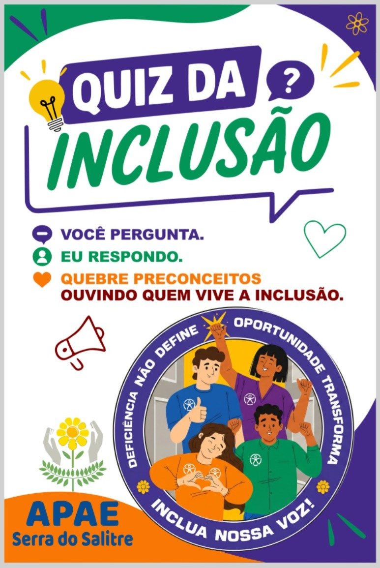 Serra do Salitre Promove Quiz da Inclusão Promovido Pela APAE Para Quebrar Preconceitos