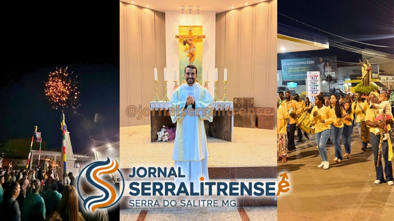 Serra do Salitre celebra chegada do Diácono Kairo Mariano em noite de fé e emoção na Abertura das Festividades de Nossa Senhora do Rosário.