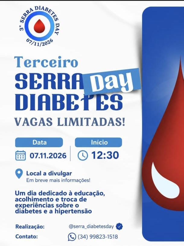 ADIH confirma data da 3ª edição do Serra Diabetes Day em Serra do Salitre