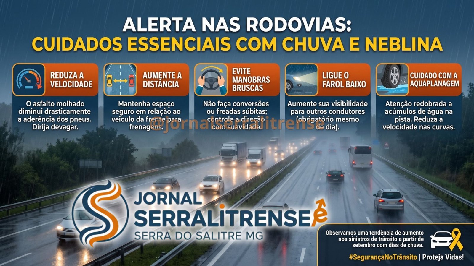 Polícia Militar Rodoviária orienta motoristas de Serra do Salitre e região para o período chuvoso