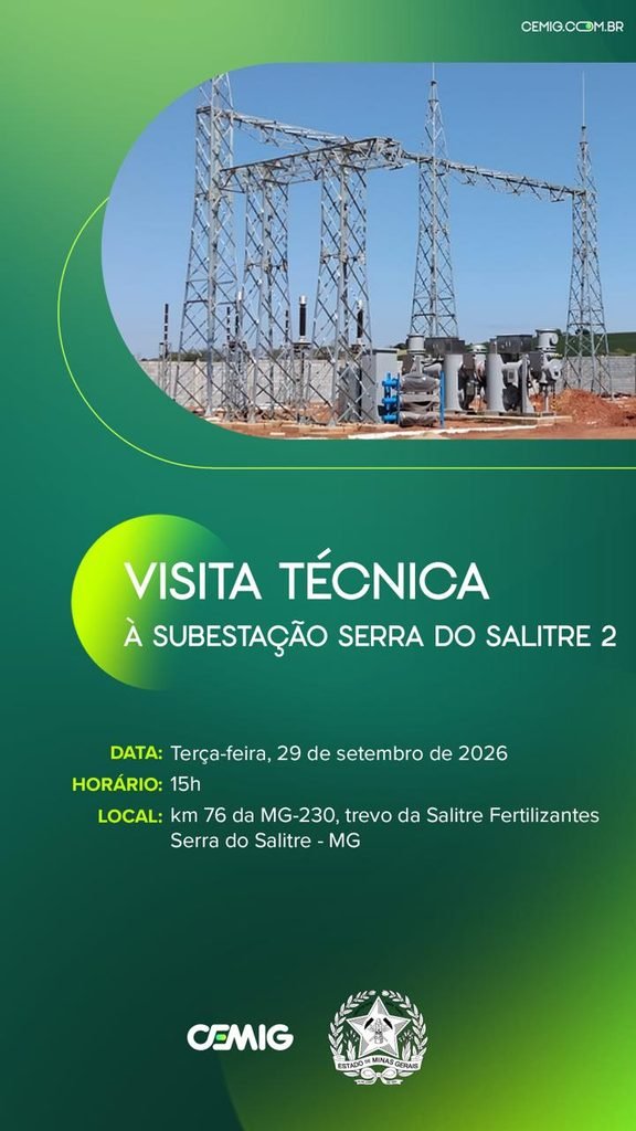convite enviado as instituições para visita técnica à subestação Serra do Salitre 2
